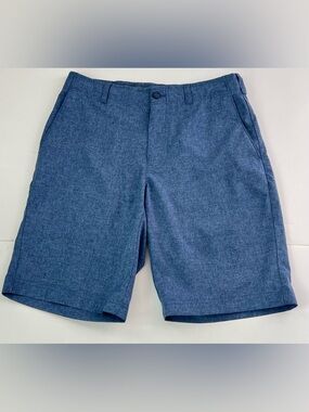 Ben Hogan Men's Denim-Effect Blue Flat Front Shorts golf